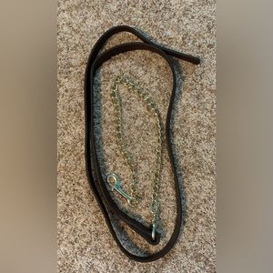 SmartPak Soft Padded Leather Lead with gold chain